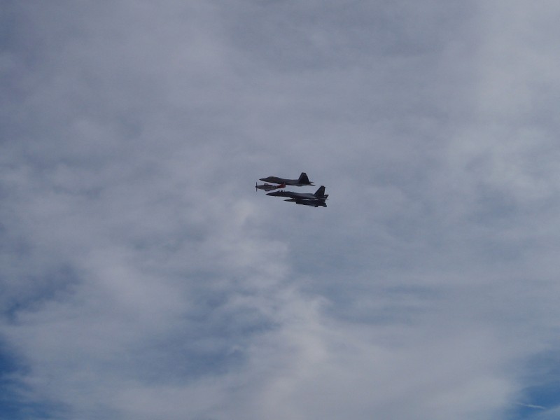 IMG_0043a Cool Heritage Flight.  P-51, F-15, F-16 & F-22