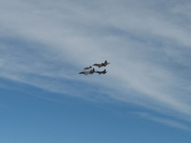 IMG_0044a Cool Heritage Flight.  P-51, F-15, F-16 & F-22