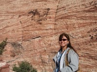 IMG_0084 Chris in front of Tiger Stripe wall at Red Rock